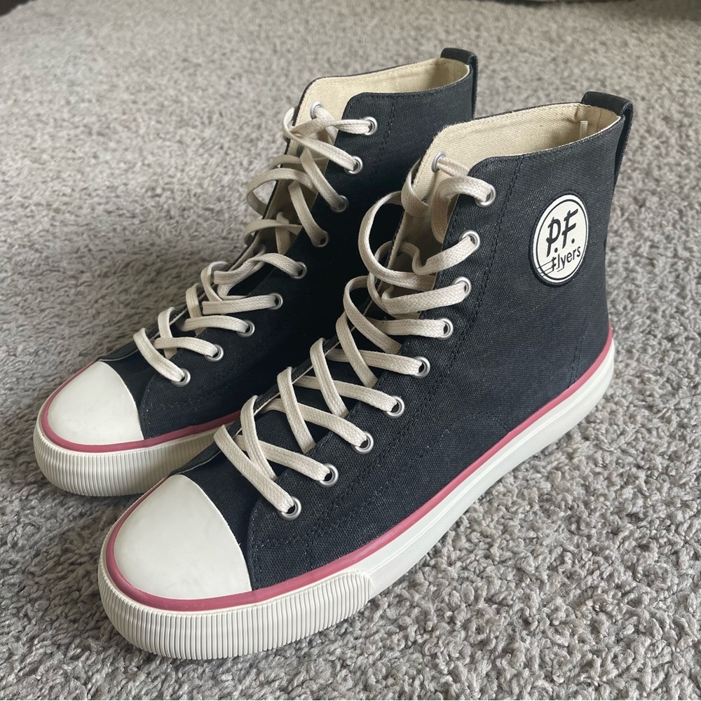 NEW PF FLYERS ALL-AMERICAN HIGH-TOP ANTIQUE BLACK/CRIMSON SNEAKER